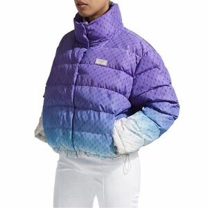 Jimmy Choo Purple-to-Blue Gradient Puffer Jacket